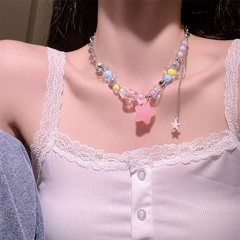 Candy-colored Necklace for Women - The New Summer Arrival of a Girlish Multicolored Bead Necklace