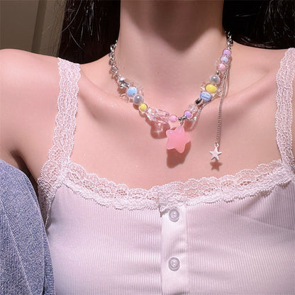 Candy-colored Necklace for Women - The New Summer Arrival of a Girlish Multicolored Bead Necklace