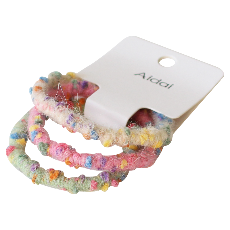 3-Pack Plush Hair Ties - Trendy Elegant Hair Accessory, Elastic Bands for Women's Hair Ties and Holders