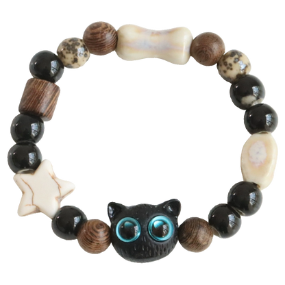 Adorable Owl Ceramic Beaded Bracelet - Whimsical Animal Jewelry