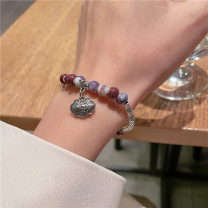 Handmade Porcelain Bracelet for Women - An Ethnic-style, Unique, Light Luxury, and Multicolored Beaded Accessory.