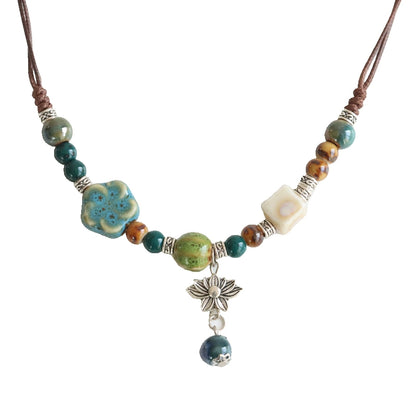 Ceramic Pendant Necklace - Artistic Bohemian Jewelry