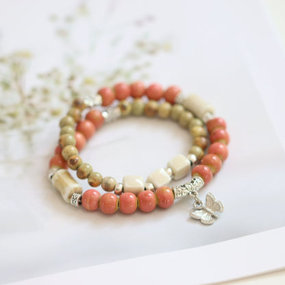 Layered Butterfly Porcelain Bracelet - Fresh Jewelry