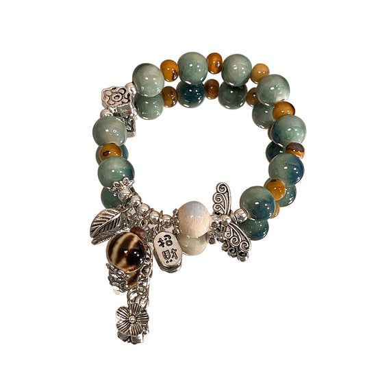Porcelain Bead Bracelet for Women - Artistic and Fresh Chinese-style Friendship Bracelet
