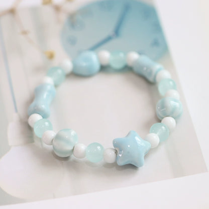 Minimalist Ceramic Beaded Bracelet - Natural Style Jewelry