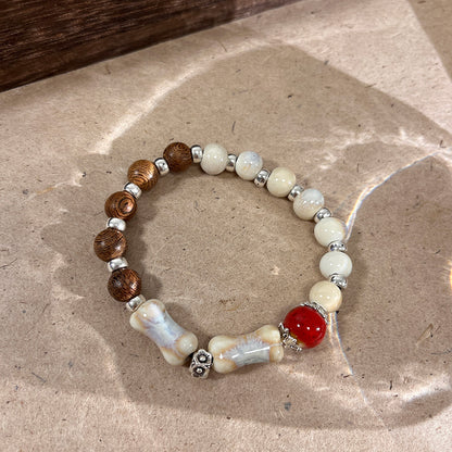 Porcelain Bead Bracelet for Women - An Ethnic-style, Versatile, and Fashionable Elastic Rope Accessory