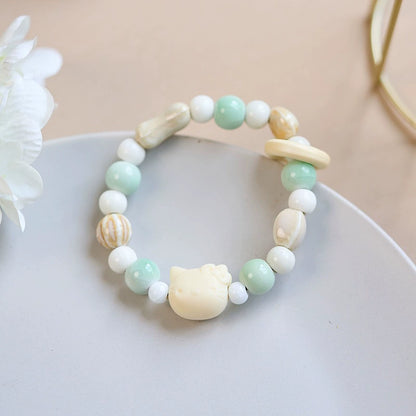 Porcelain Bead Bracelet - A Cute and Sweet Accessory, Featuring a Retro and Instagrammable Style, Perfect for Couples.