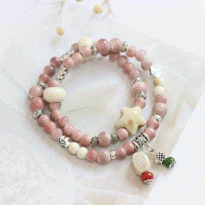Double-Layer Ethnic Ceramic Bracelet - Versatile Jewelry