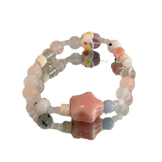 Dopamine-inspired Multicolored Porcelain Bead Bracelet for Women - A Sweet, and Versatile Accessory with a Unique Charm