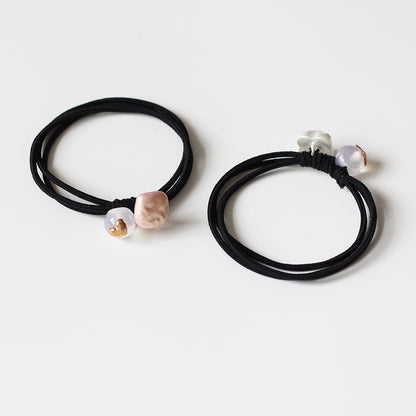 Beaded Hair Tie - Trendy Women's Elegant Hair Accessory, Simple High Elasticity Durable Elastic Band for Tying Hair