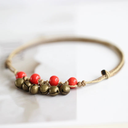 Handmade Ceramic Anklet - Boho Chic Foot Jewelry