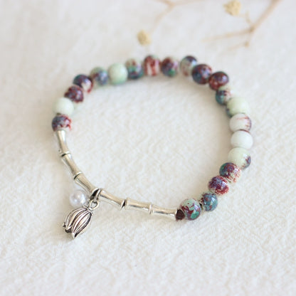 Bamboo-Style Porcelain Bracelet - Scholar's Jewelry