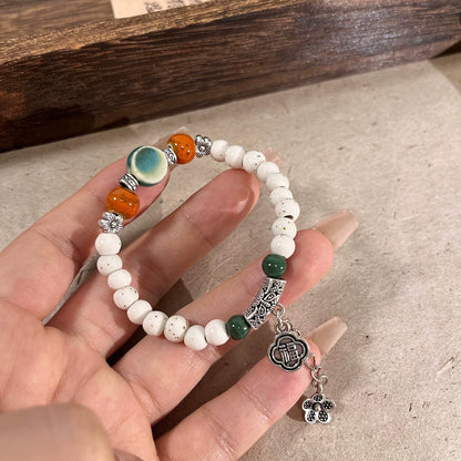Retro Porcelain Bead Bracelet for Women - A New Chinese-style Natural Stone Accessory