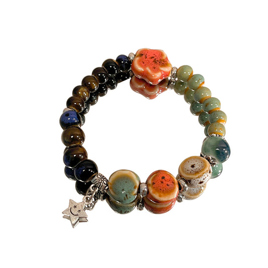 Retro Porcelain Bead Bracelet for Women - A New Chinese-style Natural Stone Accessory