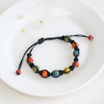Handwoven Jingdezhen Couple Bracelets - Vintage Porcelain Jewelry