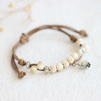 Oriental Butterfly Bracelet - Handcrafted Porcelain Charms
