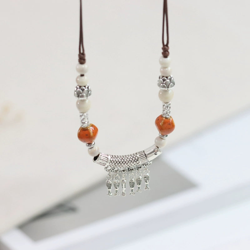 Ceramic Pendant Necklace - Neo-Traditional Jewelry