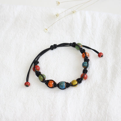 Handwoven Jingdezhen Couple Bracelets - Vintage Porcelain Jewelry