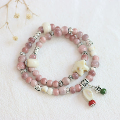 Double-Layer Ethnic Ceramic Bracelet - Versatile Jewelry