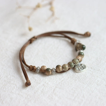 Oriental Butterfly Bracelet - Handcrafted Porcelain Charms