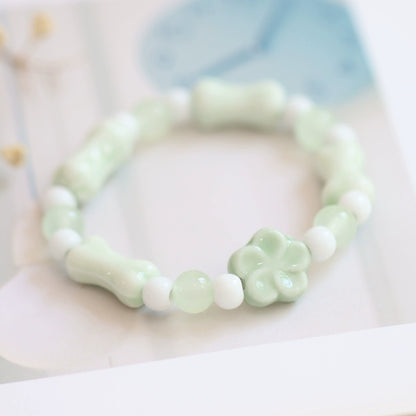 Minimalist Ceramic Beaded Bracelet - Natural Style Jewelry
