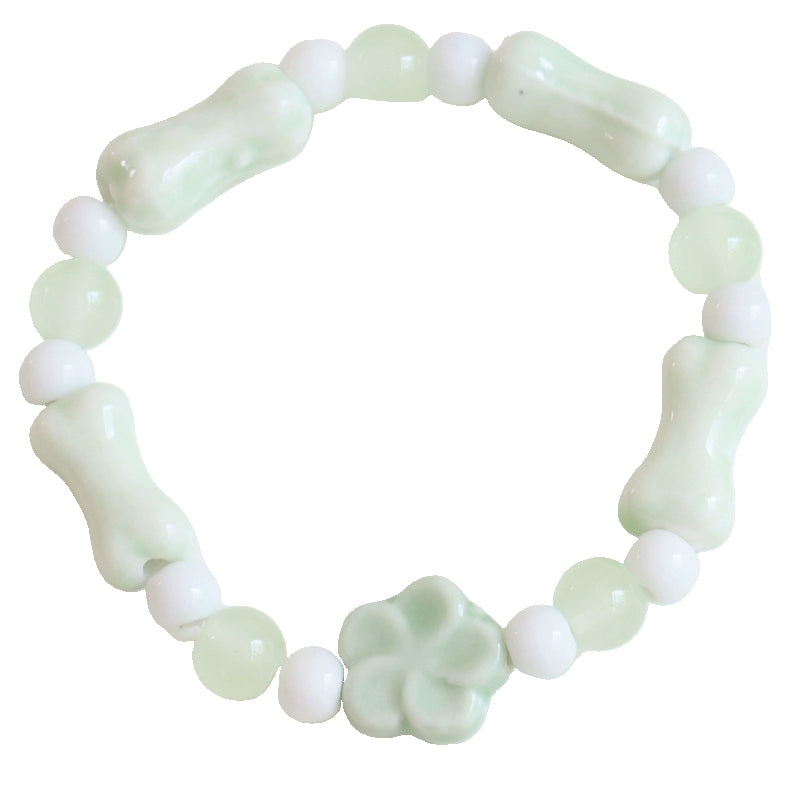 Minimalist Ceramic Beaded Bracelet - Natural Style Jewelry
