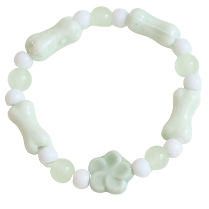Minimalist Ceramic Beaded Bracelet - Natural Style Jewelry