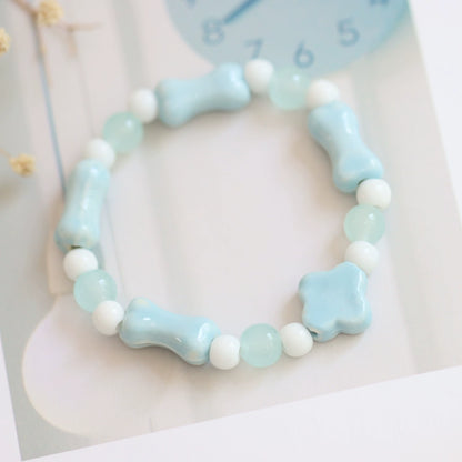 Minimalist Ceramic Beaded Bracelet - Natural Style Jewelry