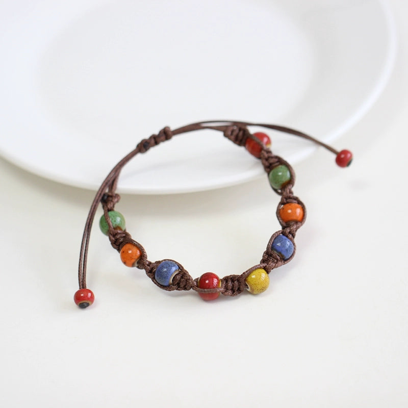 Handwoven Jingdezhen Couple Bracelets - Vintage Porcelain Jewelry