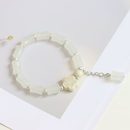 Bamboo-Joint Glass Bracelet - Ceramic Beaded Jewelry