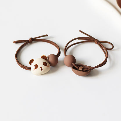 Panda Hair Tie Women Simple Elegant Trendy Elastic Durable Ponytail Band