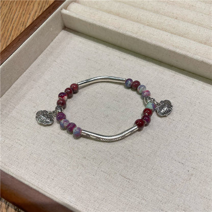 Handmade Porcelain Bracelet for Women - An Ethnic-style, Unique, Light Luxury, and Multicolored Beaded Accessory.