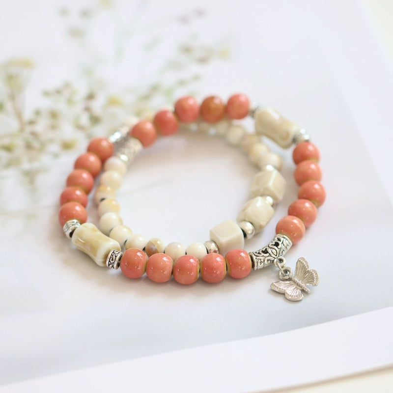 Layered Butterfly Porcelain Bracelet - Fresh Jewelry