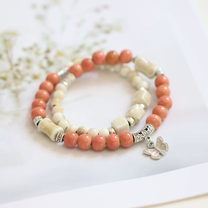 Layered Butterfly Porcelain Bracelet - Fresh Jewelry