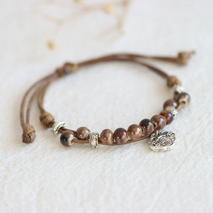 Oriental Butterfly Bracelet - Handcrafted Porcelain Charms