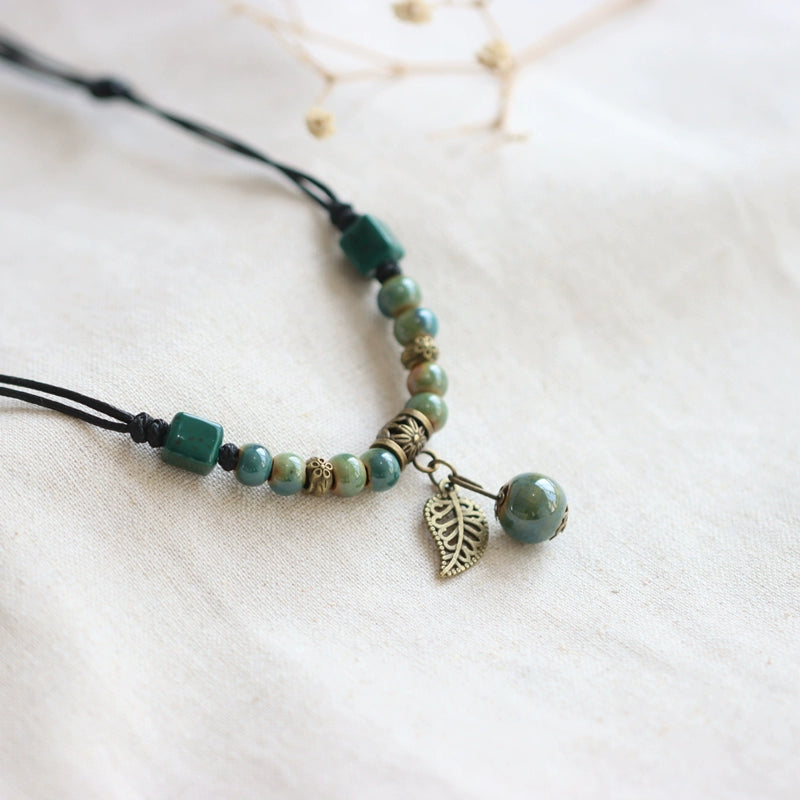 Ceramic Pendant Necklace - Artistic Bohemian Jewelry