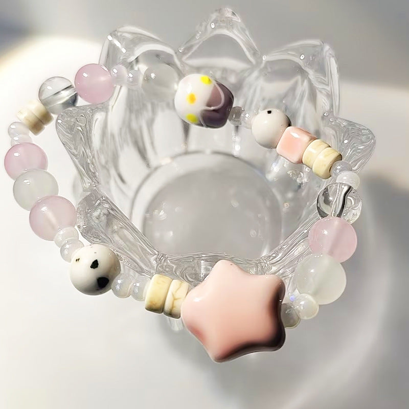 Dopamine-inspired Multicolored Porcelain Bead Bracelet for Women - A Sweet, and Versatile Accessory with a Unique Charm