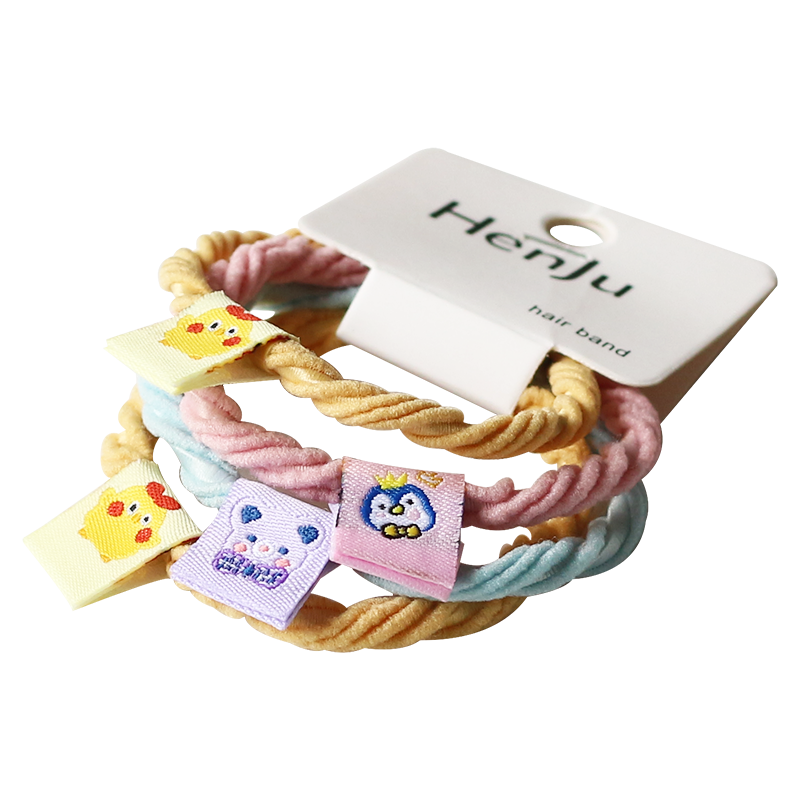 Set Of Four Hair Ties, Cream-Colored And Cute For Women To Tie Hair