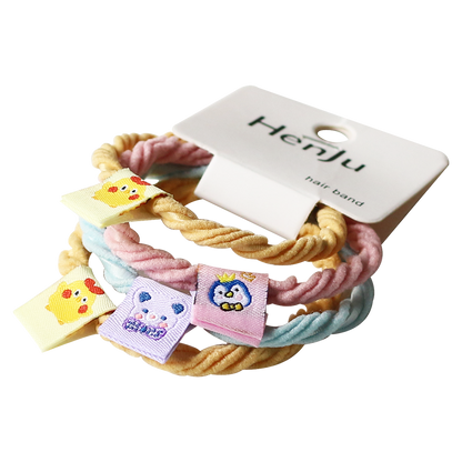Set Of Four Hair Ties, Cream-Colored And Cute For Women To Tie Hair