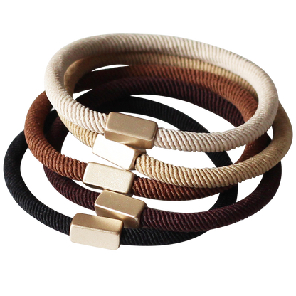 Set Of Five Hair Ties, Trendy And Durable For Women To Tie Hair