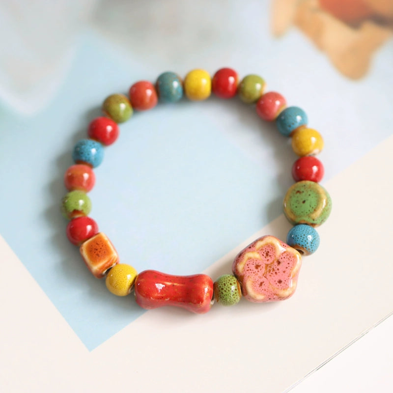Ethnic Ceramic Beaded Bracelet - Colorful Bohemian Jewelry