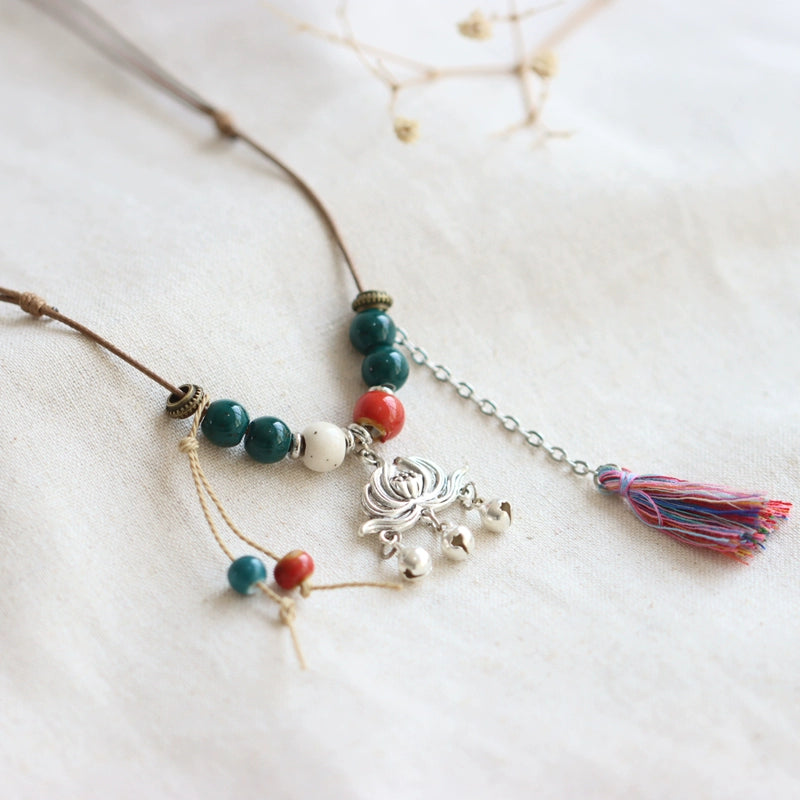 Ceramic Pendant Necklace - Artistic Bohemian Jewelry