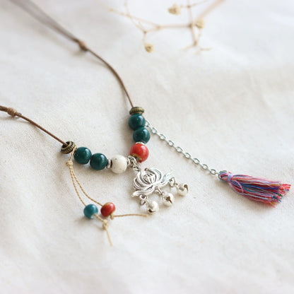 Ceramic Pendant Necklace - Artistic Bohemian Jewelry