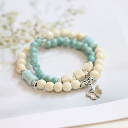 Layered Butterfly Porcelain Bracelet - Fresh Jewelry