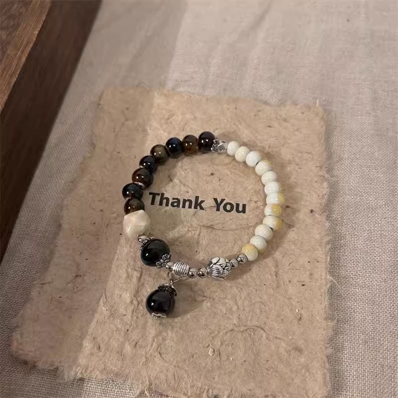 Porcelain Glaze Gradient Color Beaded Bracelet for Women - A Versatile and Sophisticated Accessory