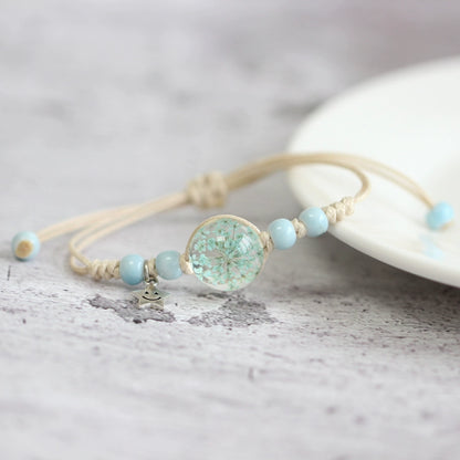 Glass Terrarium Bracelet - Preserved Flower Jewelry
