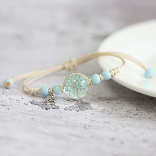 Glass Terrarium Bracelet - Preserved Flower Jewelry