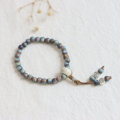 Ethnic Ceramic Beaded Bracelet - Handmade Porcelain Jewelry