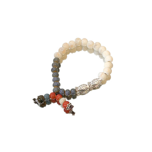 Four-color Porcelain Aura Bracelet for Women - The New Arrival of Trendy Elastic Rope Accessory.