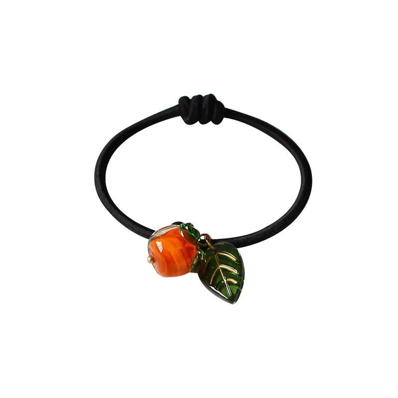 Persimmon Wish Bracelet Hair Tie - Cute Trendy Lucky Hair Accessory, New Simple and Elegant Small Elastic Hair Band
